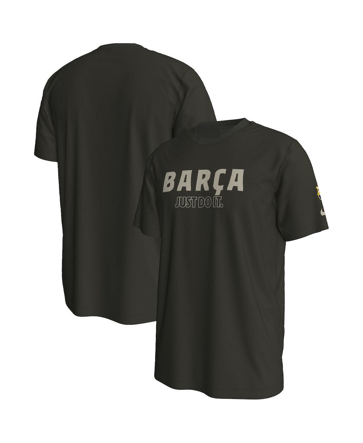

Мужская оливковая футболка Barcelona Just Do It Nike, Зеленый