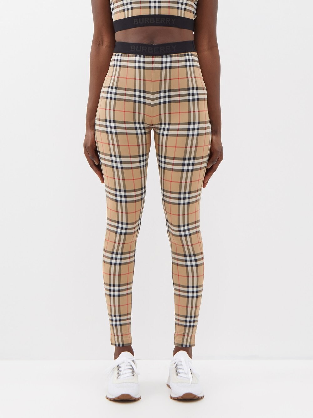 

Леггинсы из джерси в клетку archive Burberry, бежевый
