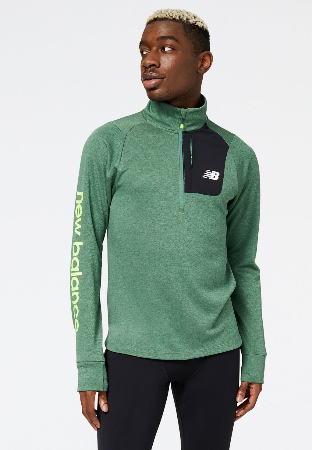 

Футболка с длинным рукавом At Half Zip New Balance, цвет jade