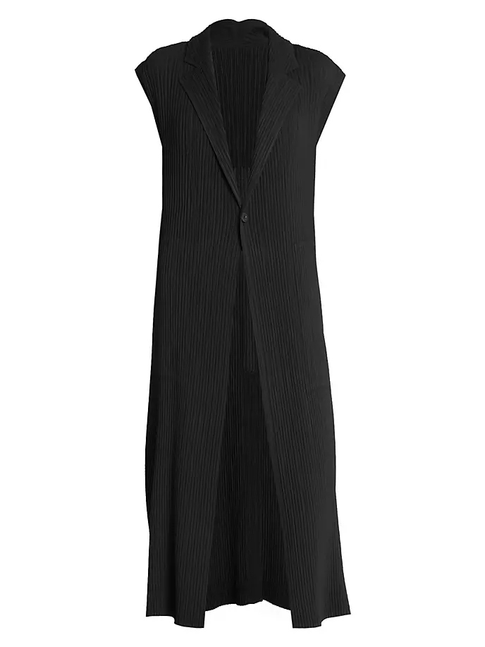 

Длинный жилет со складками Issey Miyake, черный