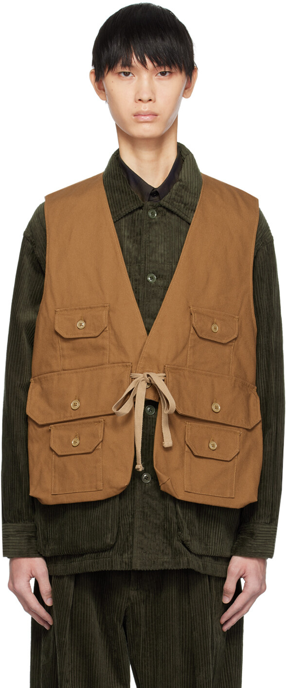

Engineered Garments Коричневый жилет из птицы
