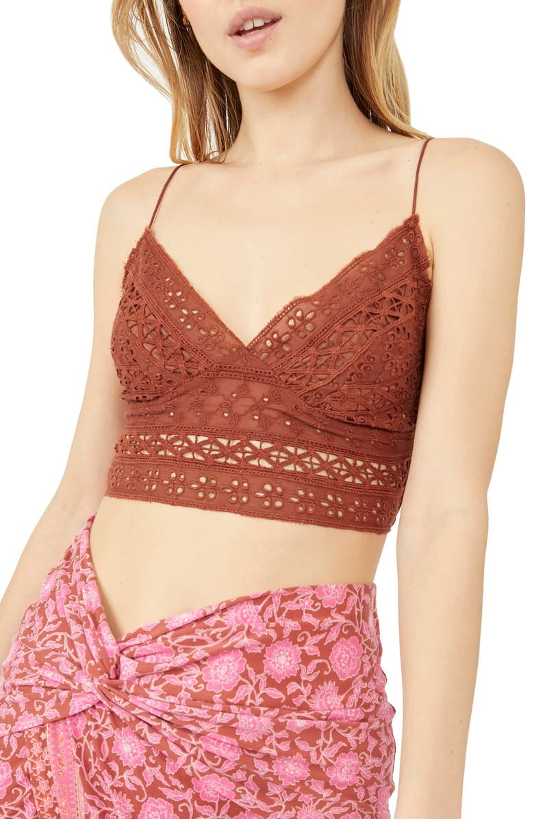 

Удлиненный бюстгальтер без косточек с вышивкой Carrie FREE PEOPLE