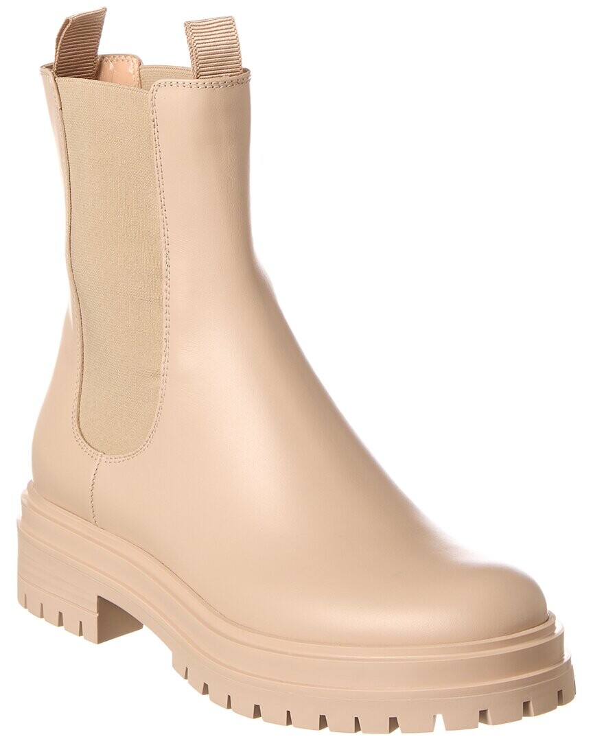 

Кожаные ботильоны Gianvito Rossi Chester, бежевый