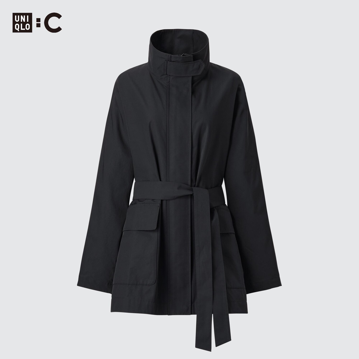 

Пальто UNIQLO с воротником-стойкой, черный