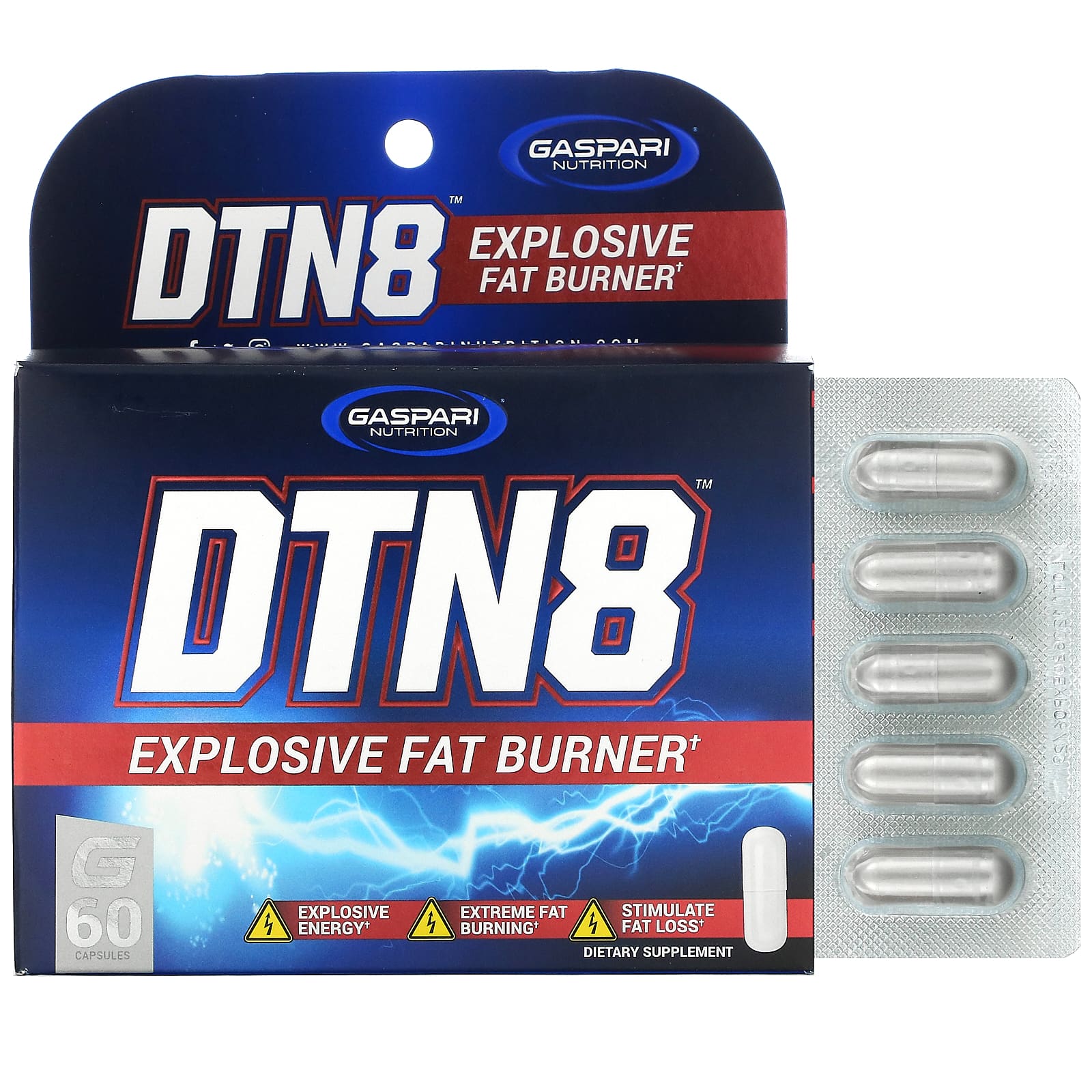 

DTN8, взрывное средство для сжигания жира, 60 капсул, Gaspari Nutrition