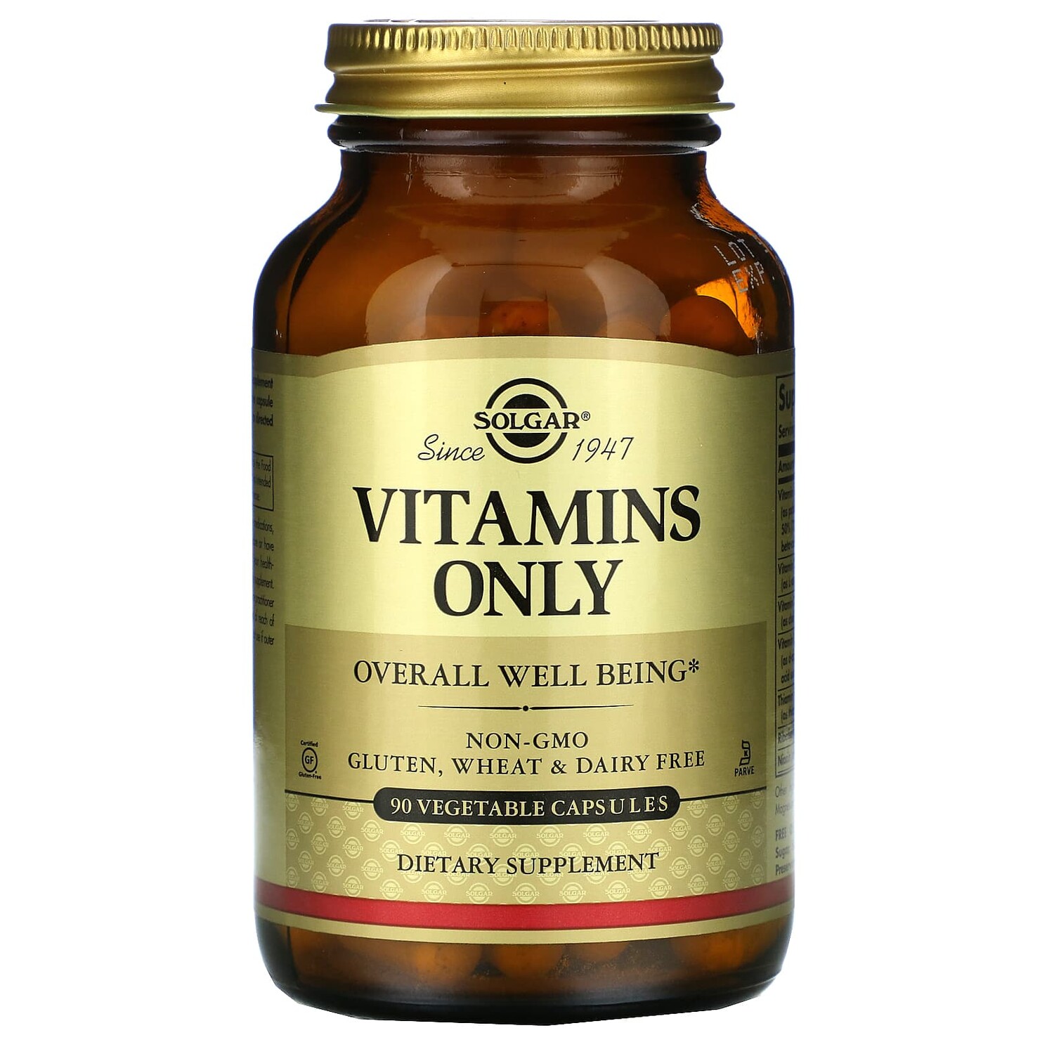 

Vitamins Only, витамины, 90 вегетарианских капсул, Solgar