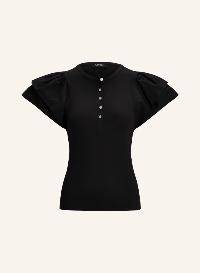 

Футболка из микса материалов Lauren Ralph Lauren, черный