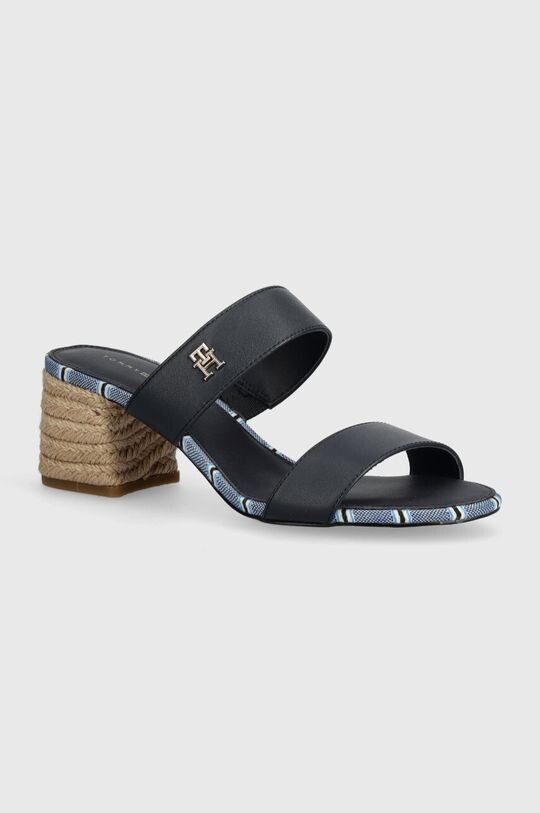 

Кожаные тапочки BLOCK MID HEEL SHIRTING SANDAL Tommy Hilfiger, темно-синий