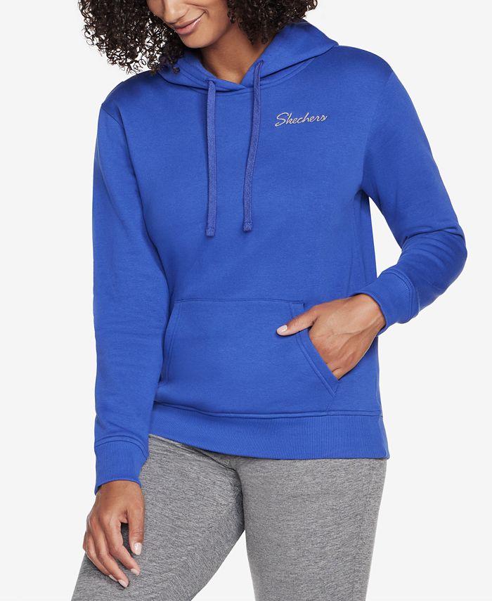 Женский фирменный пуловер с капюшоном Skechers, цвет Clematis Blue