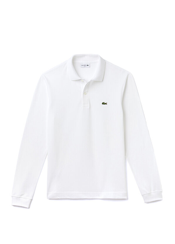 

Белая мужская футболка-поло slim fit с длинным рукавом Lacoste, Белый