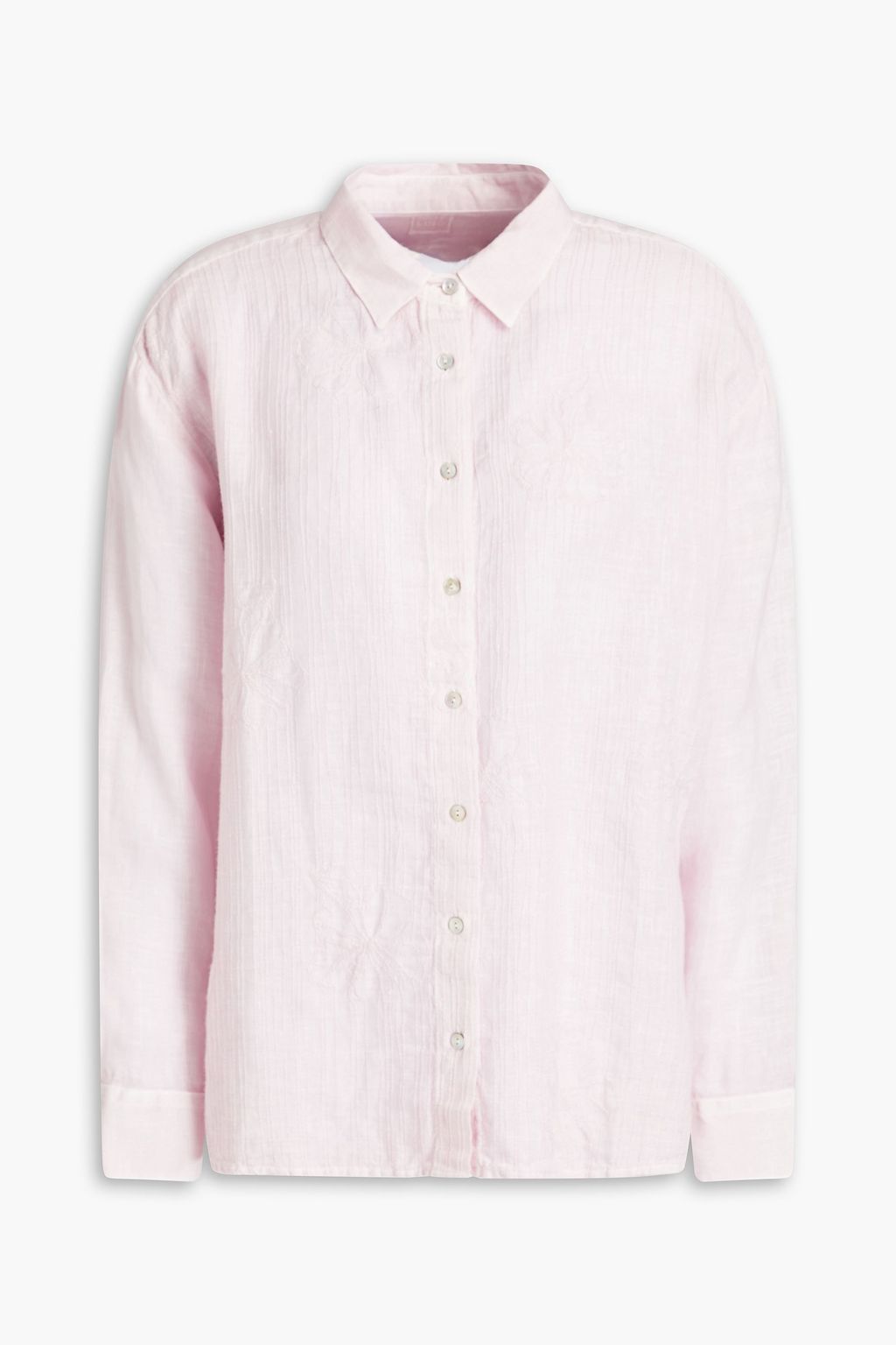 Вышитая льняная рубашка 120% LINO, розовый