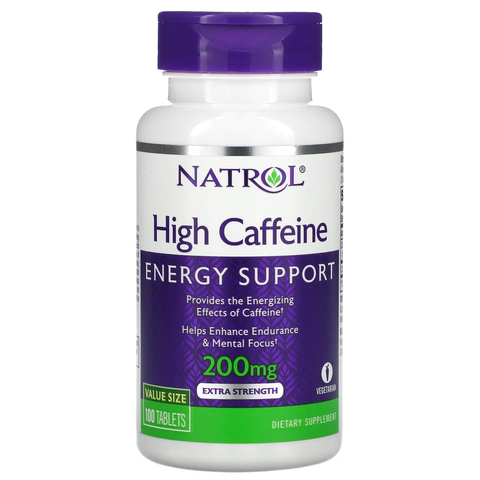 Natrol High Caffeine Extra Strength 200 mg 100 Tablets