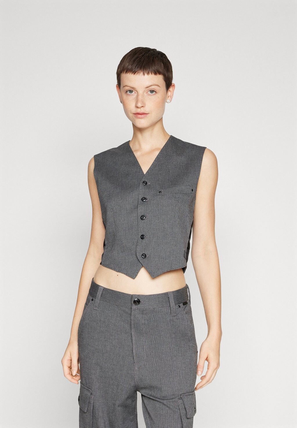 

Жилет G-Star ЖИЛЕТ, цвет black/dim grey herringbone