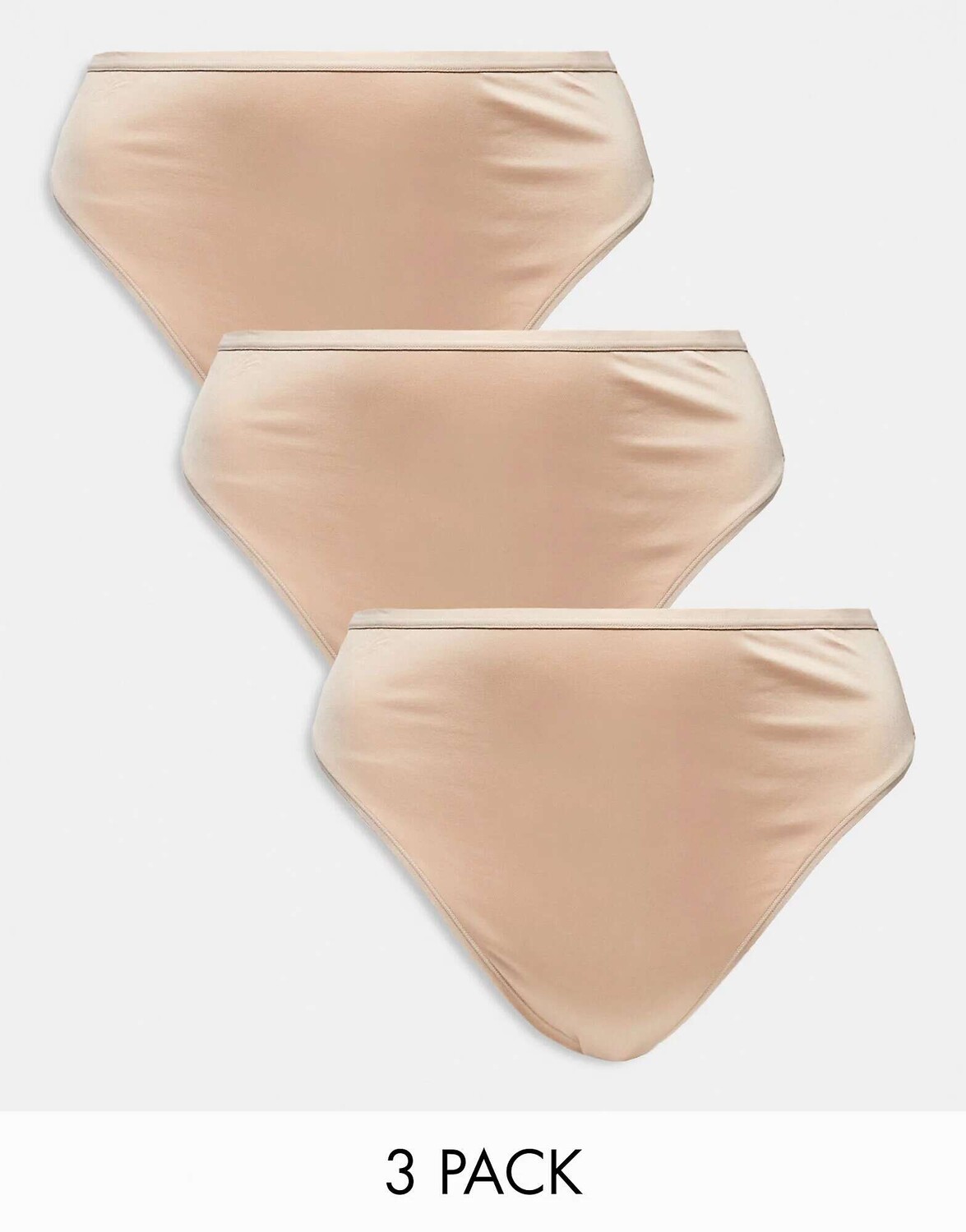 

Бежевые стринги с завышенной талией из микрофибры ASOS Curve 3