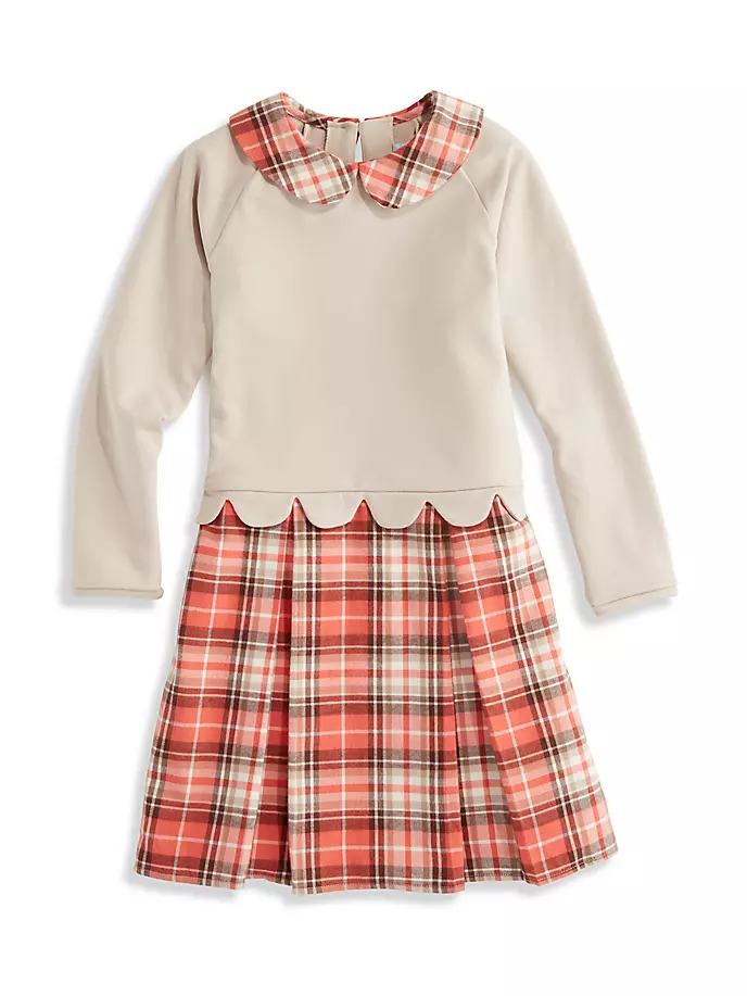 

Платье Miriam с фестонами для маленьких девочек и девочек Bella Bliss, цвет pebble jersey grove plaid