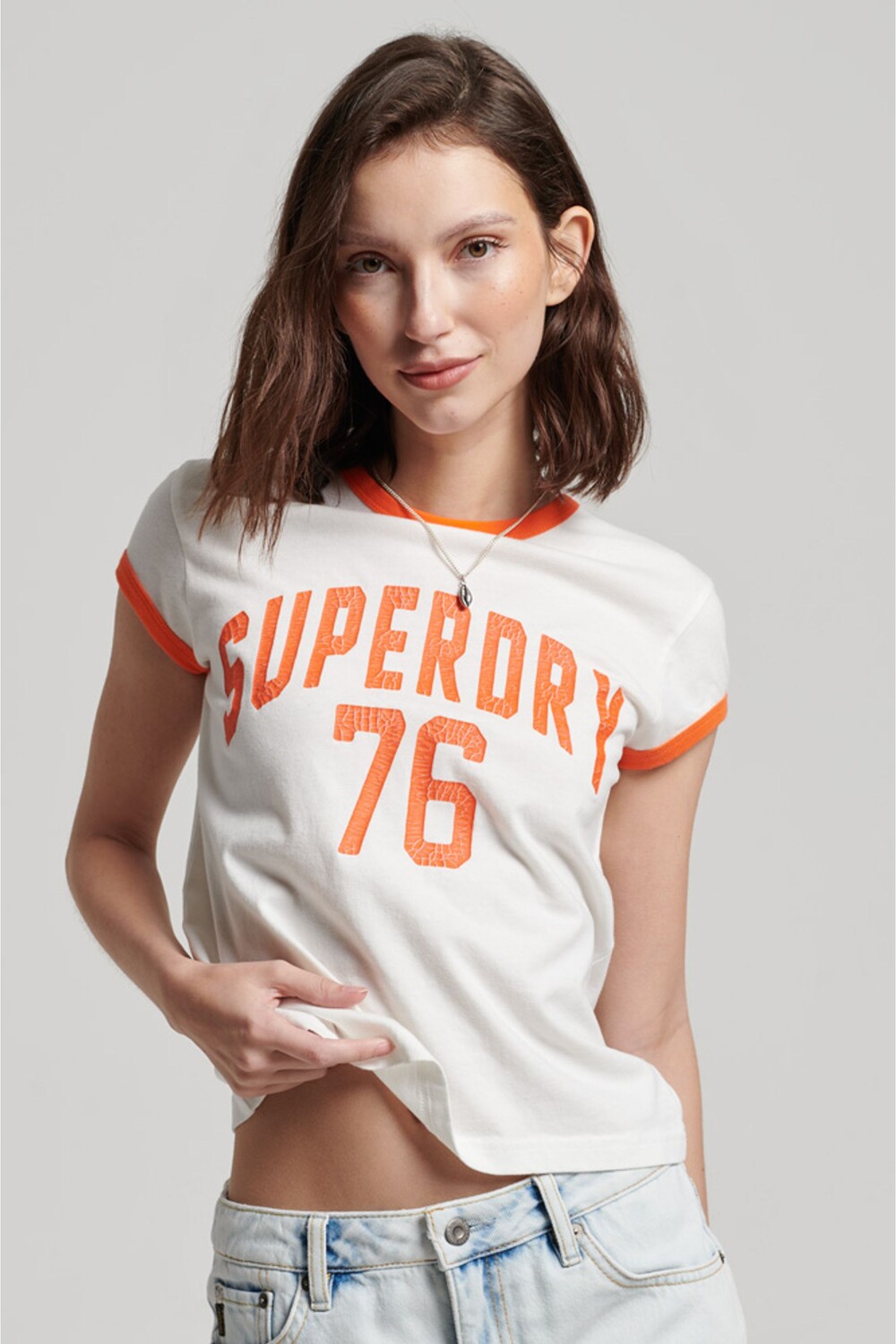 

Винтажная спортивная футболка с контрастной отделкой Superdry, белый