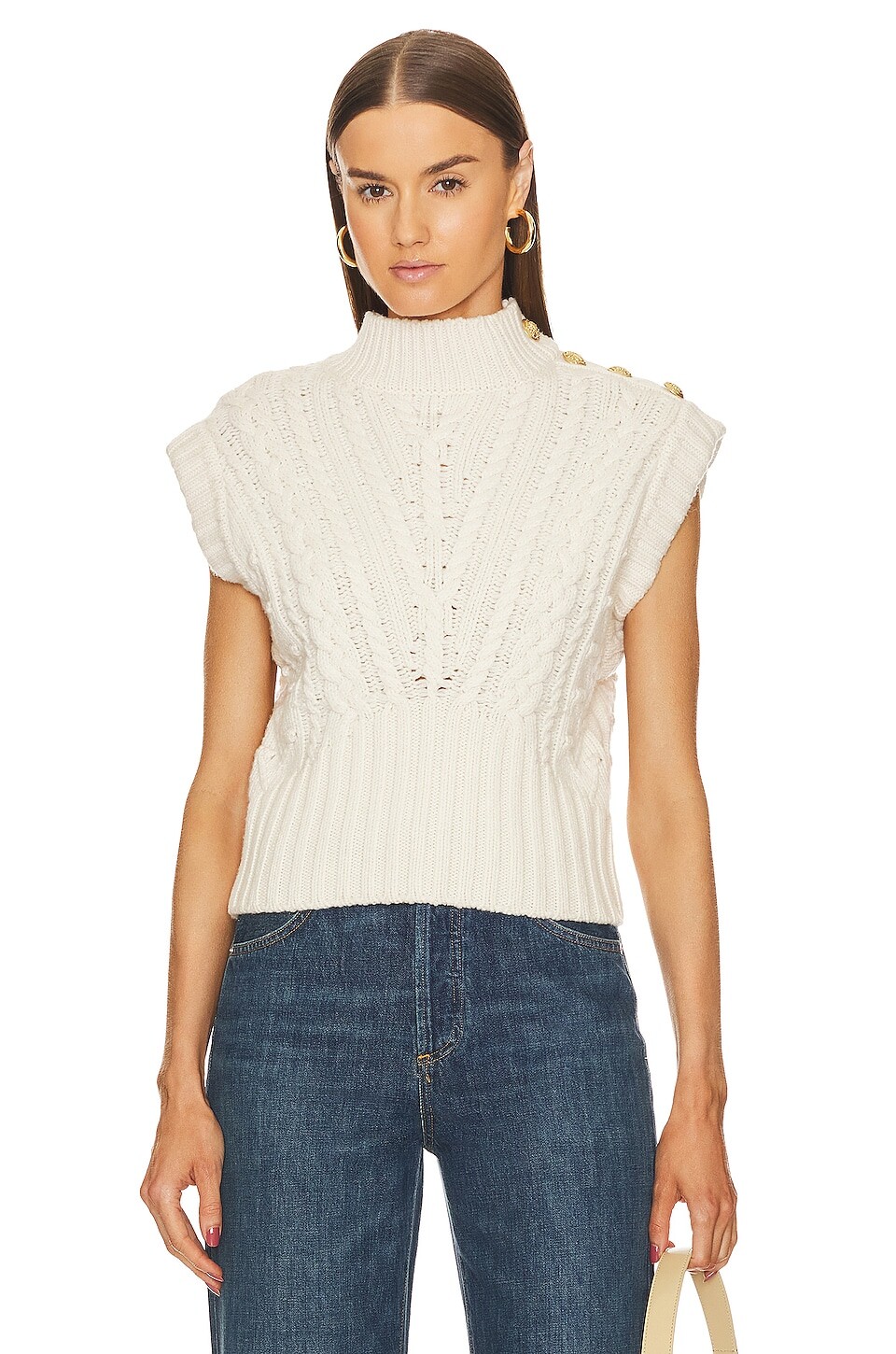 

Жилет Veronica Beard Holton Knit, цвет Off-white