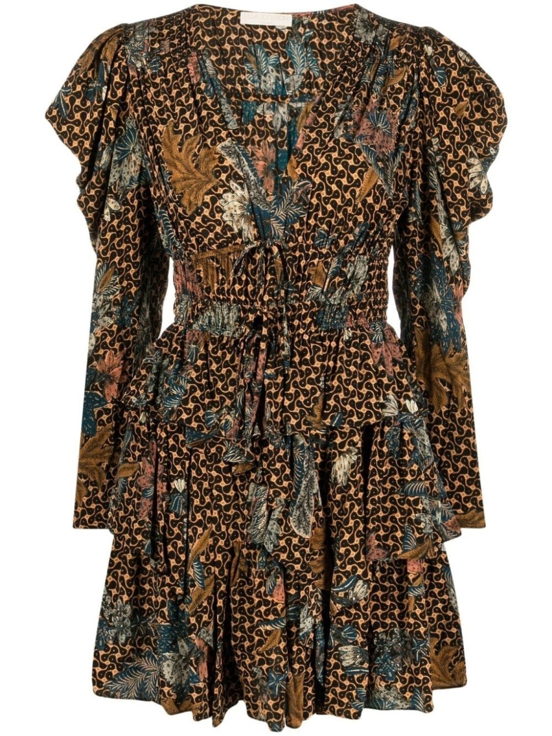 

Ulla Johnson ярусное платье Oni с оборками, коричневый