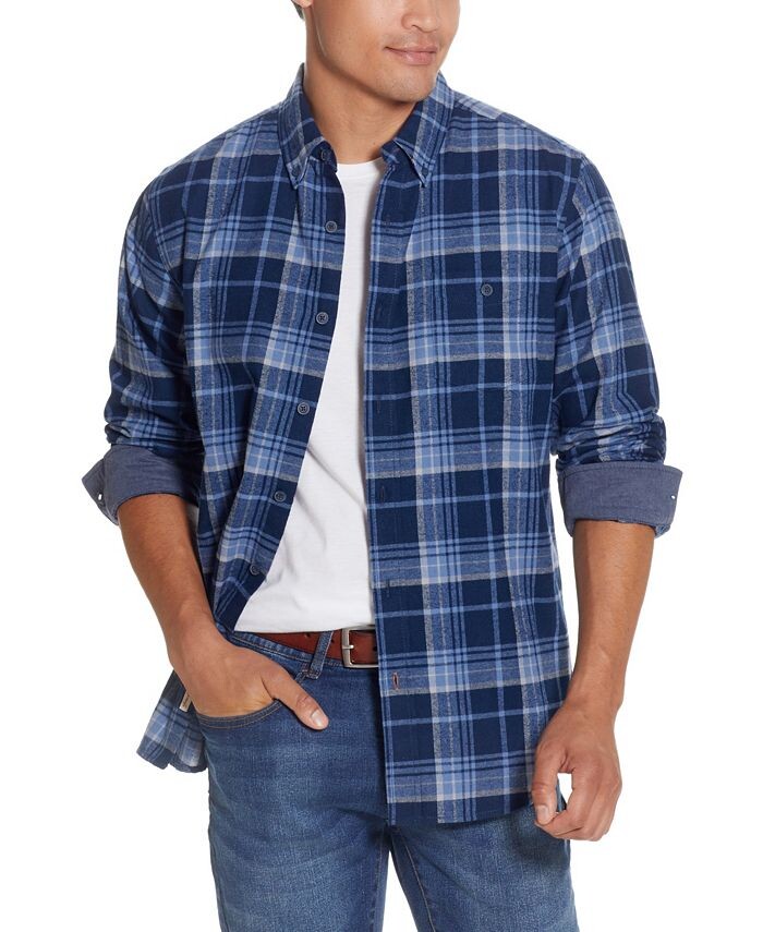 

Мужская фланелевая рубашка под старину Weatherproof Vintage, цвет Maritime Blue