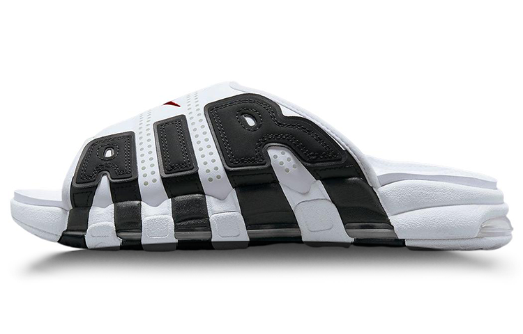 

Шлепанцы Nike Air More Uptempo белые университетские красные