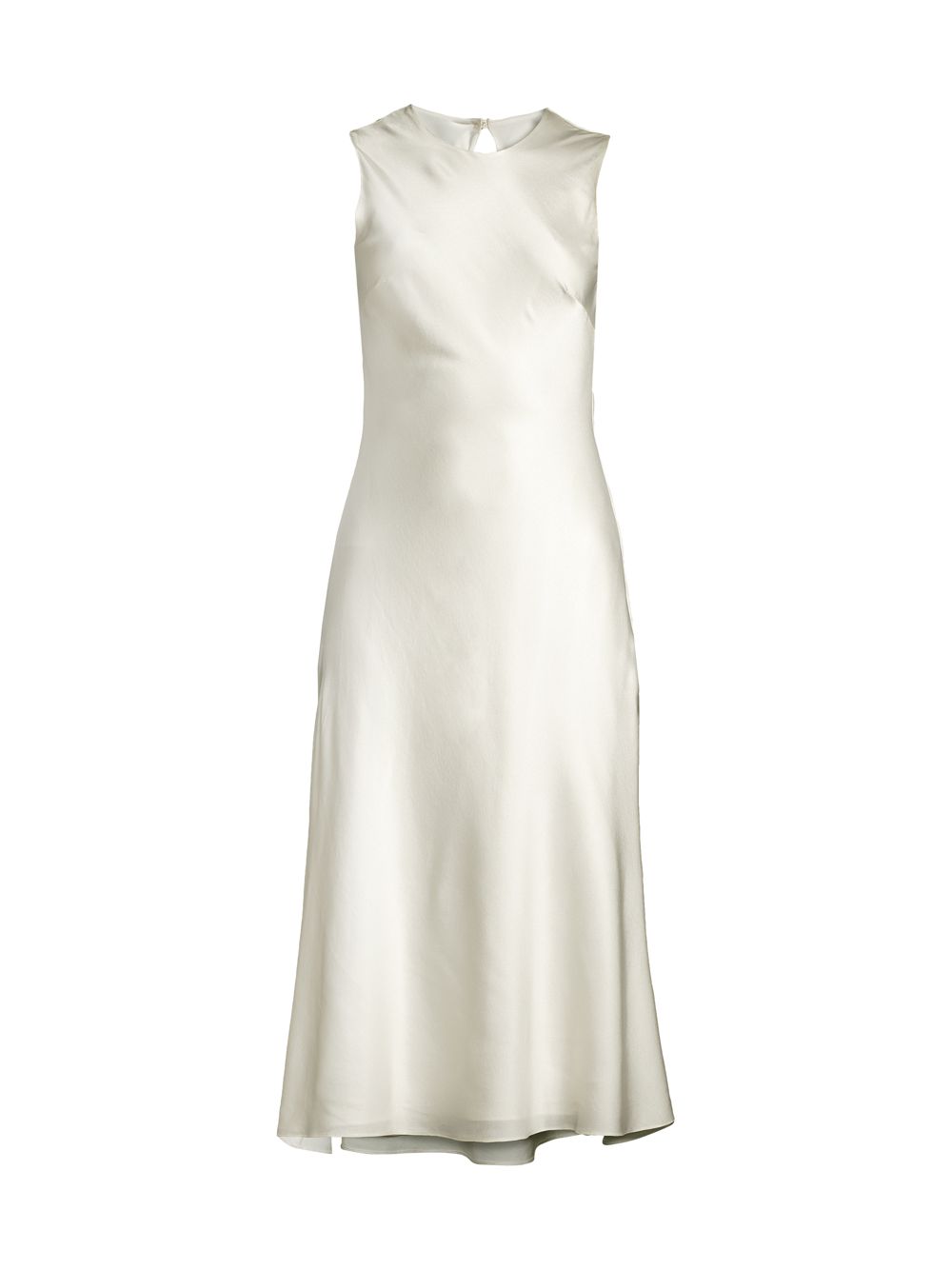 Шелковое атласное платье-миди без рукавов Cynthia Rowley, белый