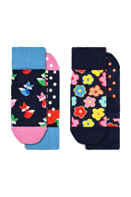 

Детские носки Happy Socks противоскользящие Fox & Flower 2 шт., темно-синий