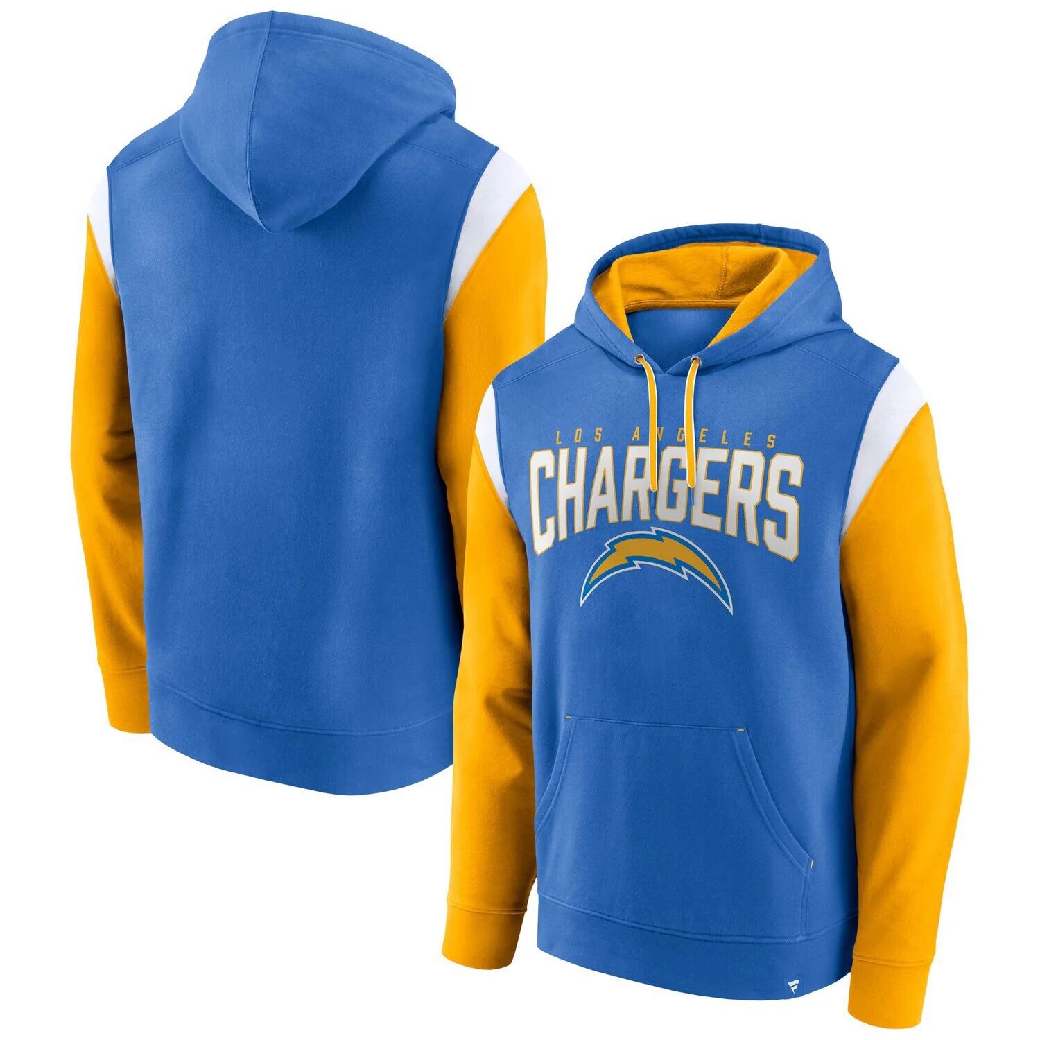 

Мужская фирменная пудрово-синяя толстовка с капюшоном Los Angeles Chargers Trench Battle Pullover Fanatics, Синий