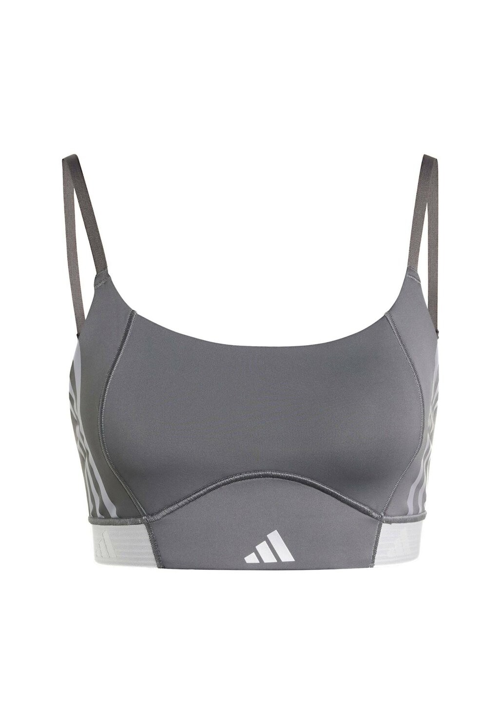

Спортивный бюстгальтер с легкой поддержкой Hyperglam adidas Performance, серый Six Glory Grey