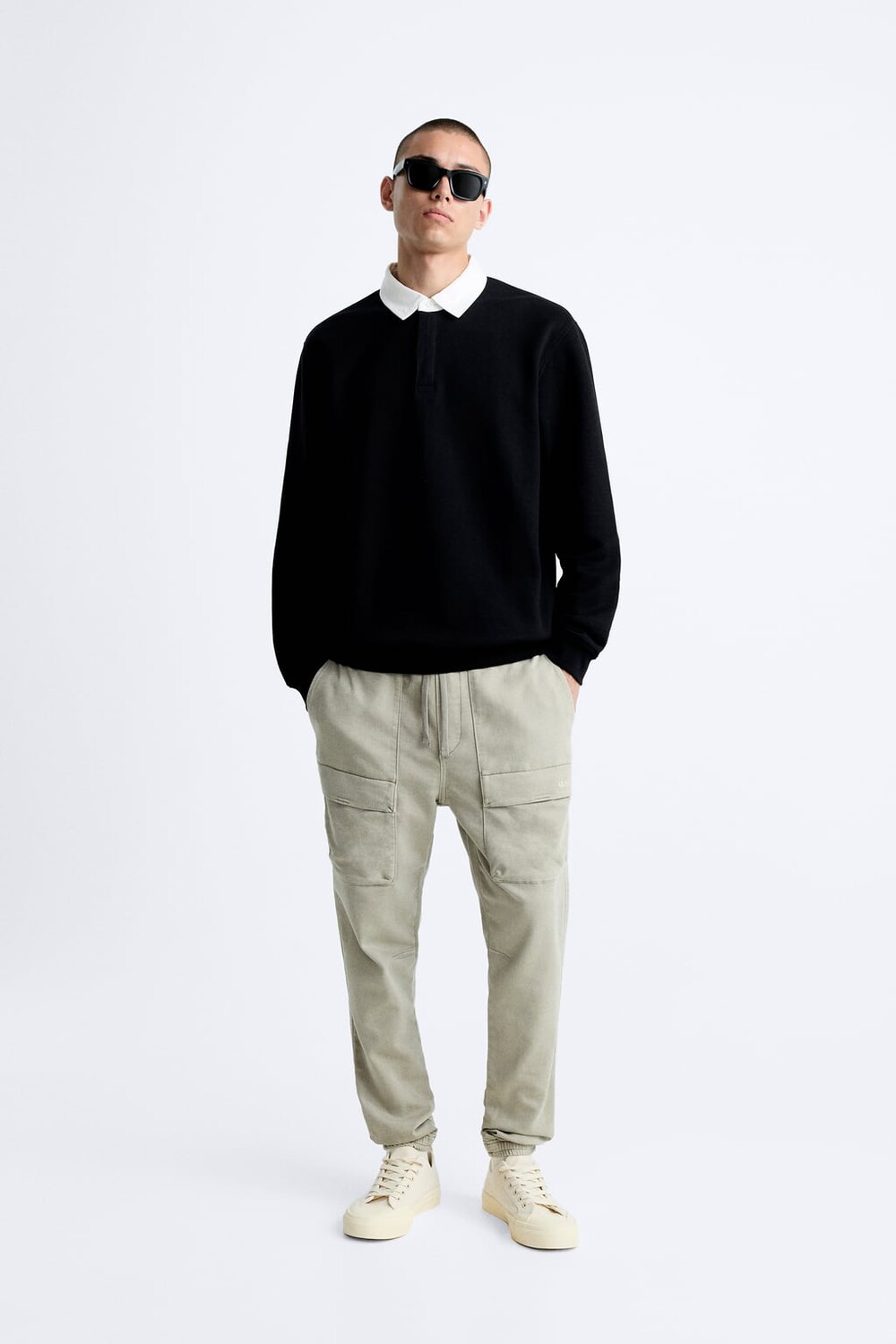 

Брюки soft cargo ZARA, хаки
