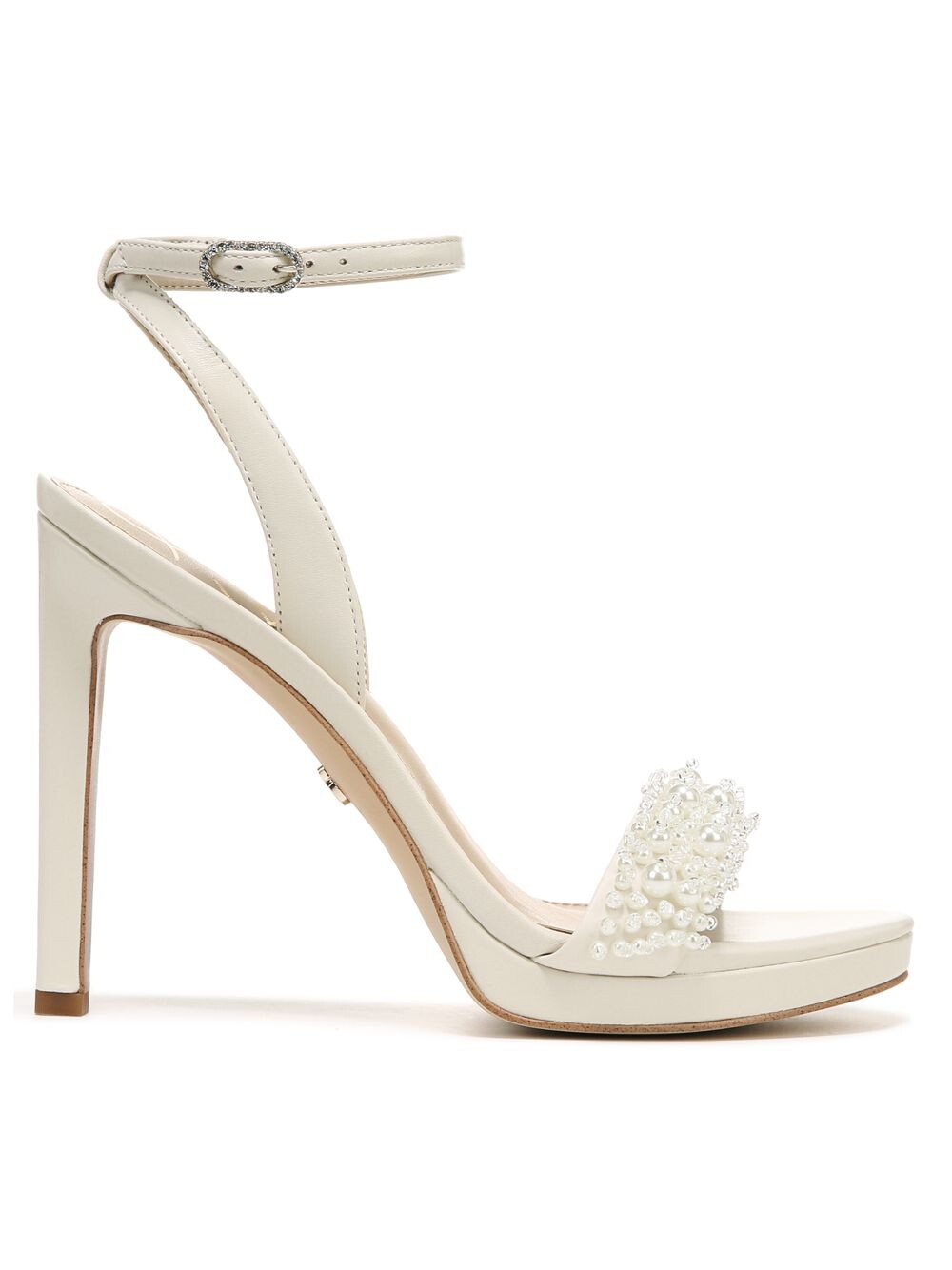 

Украшенные босоножки на высоком каблуке Jade Perla Sam Edelman, слоновая кость
