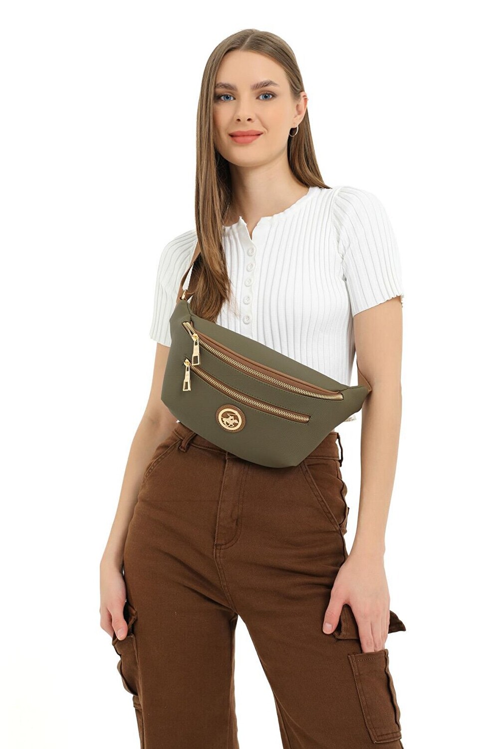 

Женская поясная сумка цвета хаки 05Bhpc8003-Hk Beverly Hills Polo Club