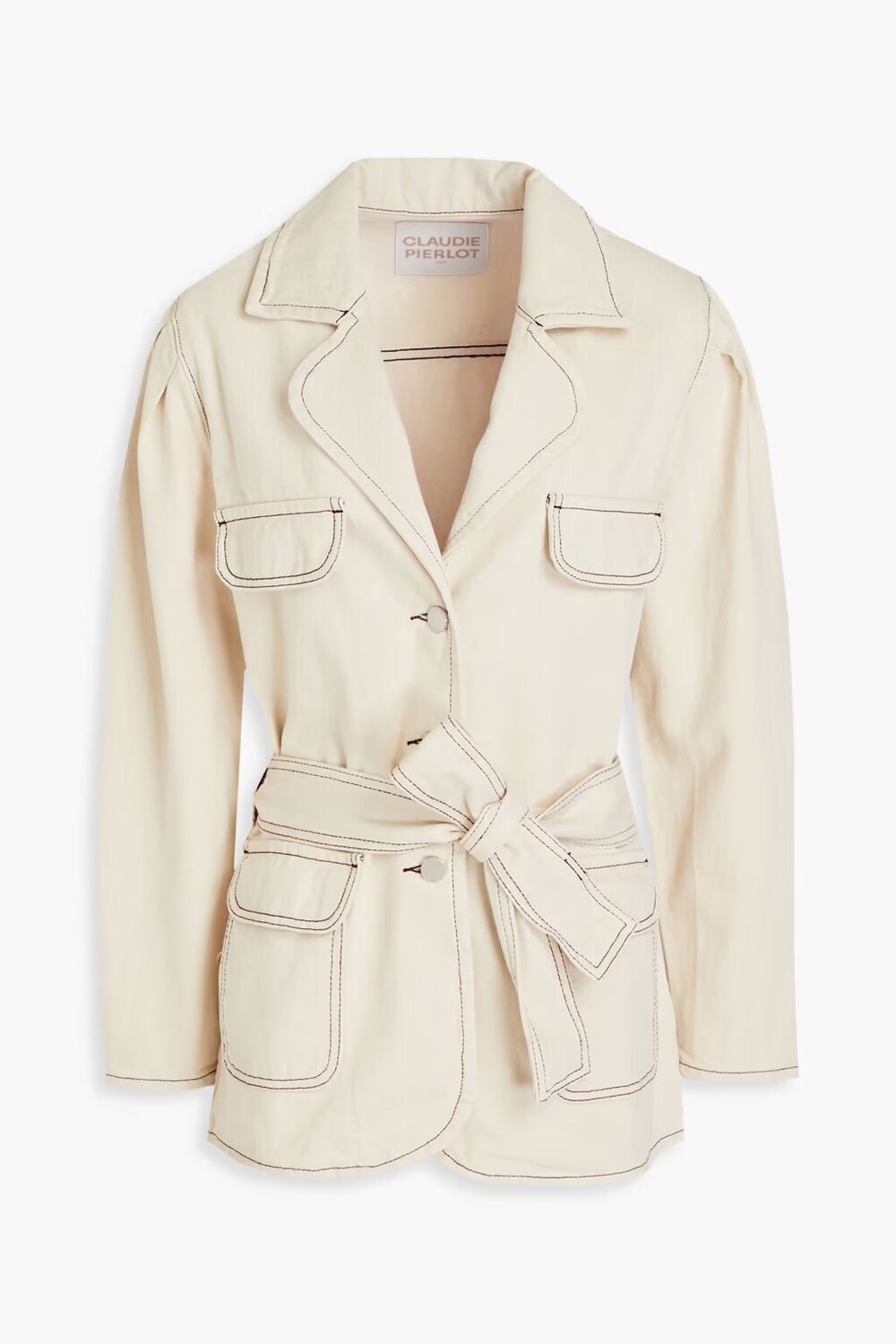 

Джинсовая куртка с поясом Claudie Pierlot, экрю