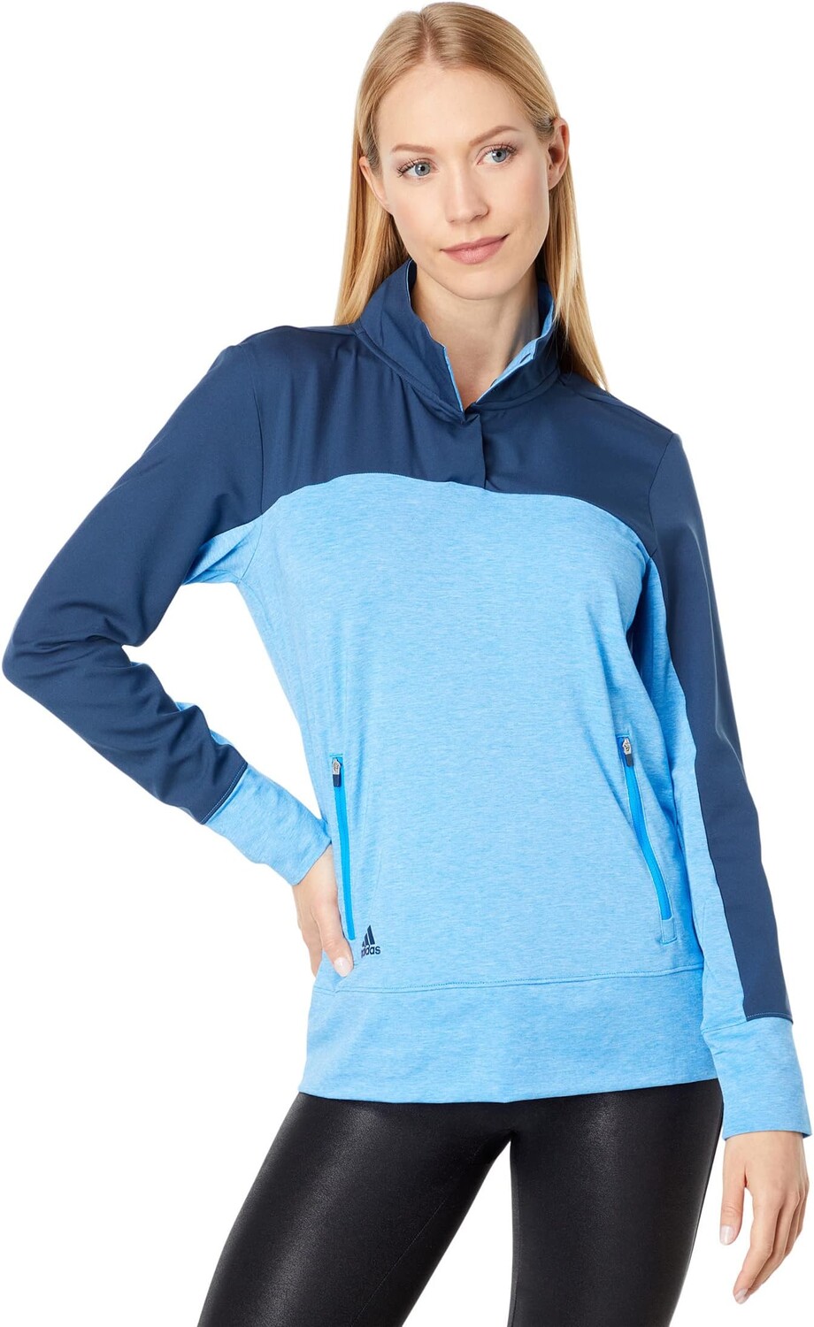 

Толстовка Adidas Primeblue Quarter Snap Jacket, цвет Blue Rush Melange
