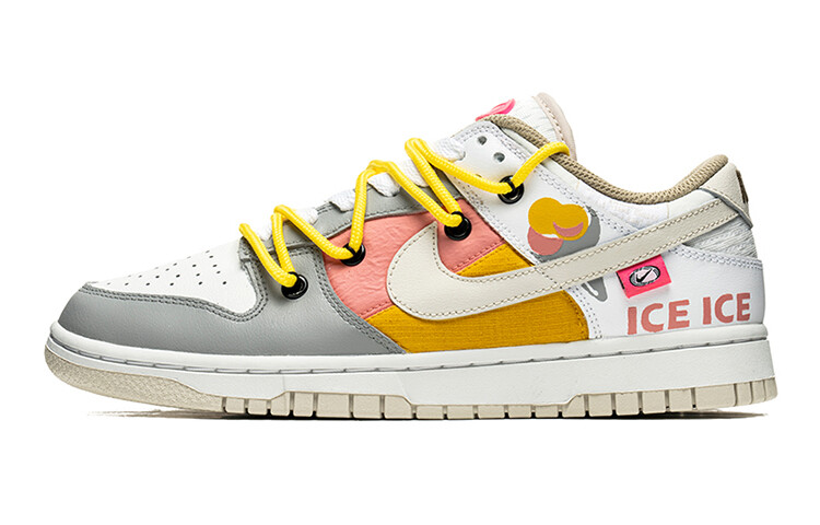 

Кроссовки для скейтбординга Dunk женские с низким верхом белые/розовые Nike