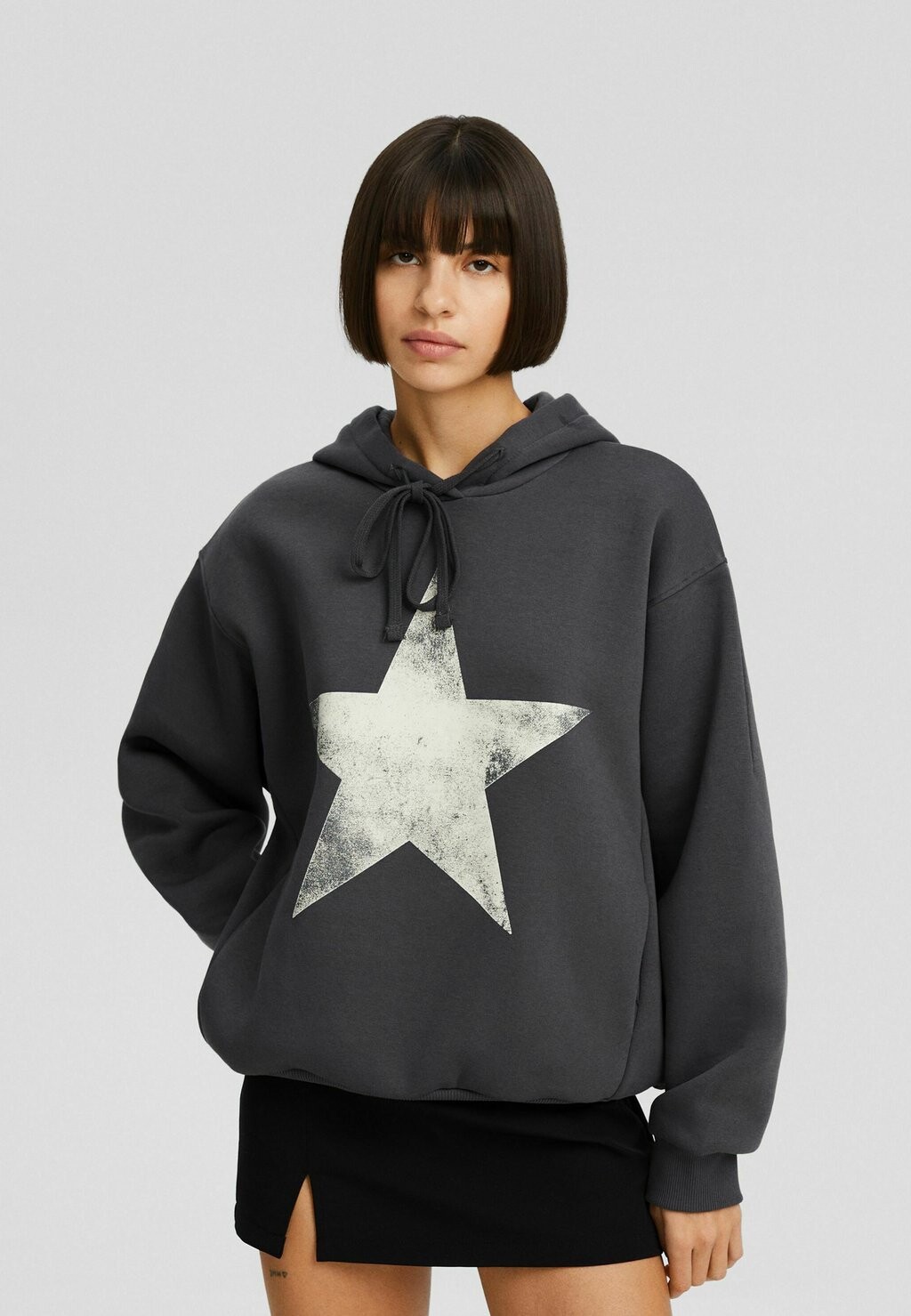 

Толстовка с капюшоном Bershka, темно-серый