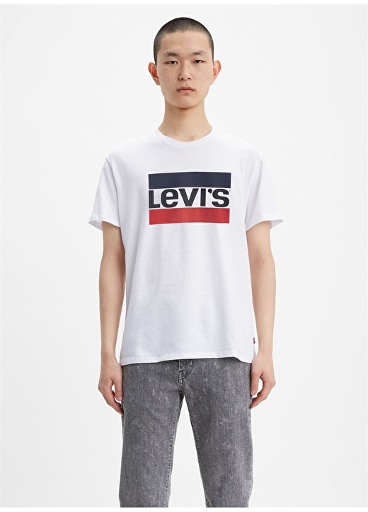 Бежевая мужская футболка с круглым вырезом Levis