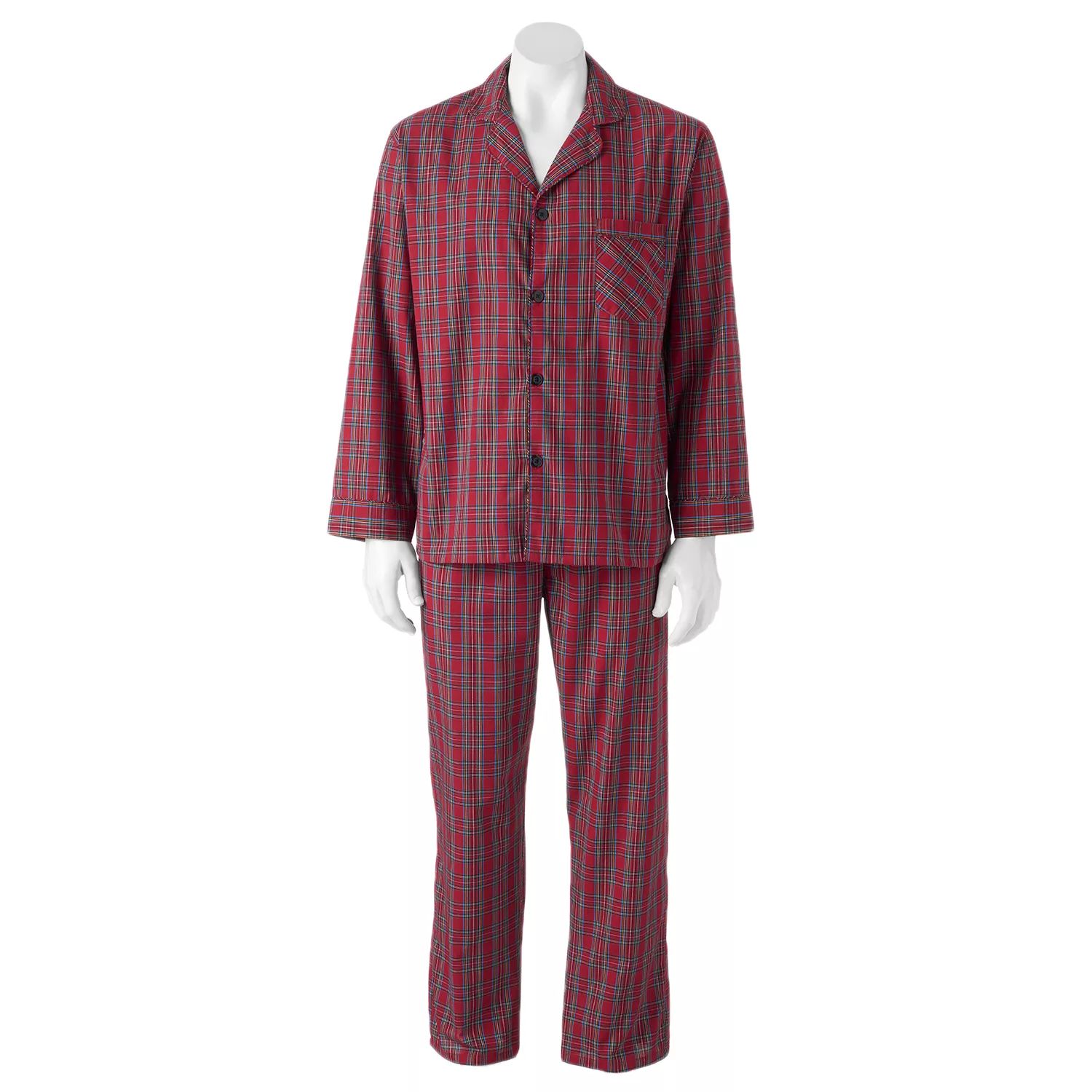Классический пижамный комплект Big & Tall Hanes 2019 new personality patchwork red plaid shirt men