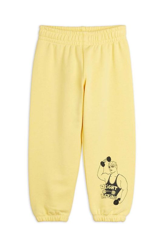 Mini Rodini Детские хлопковые спортивные штаны Тяжелая атлетика, желтый mini rodini джинсовые брюки