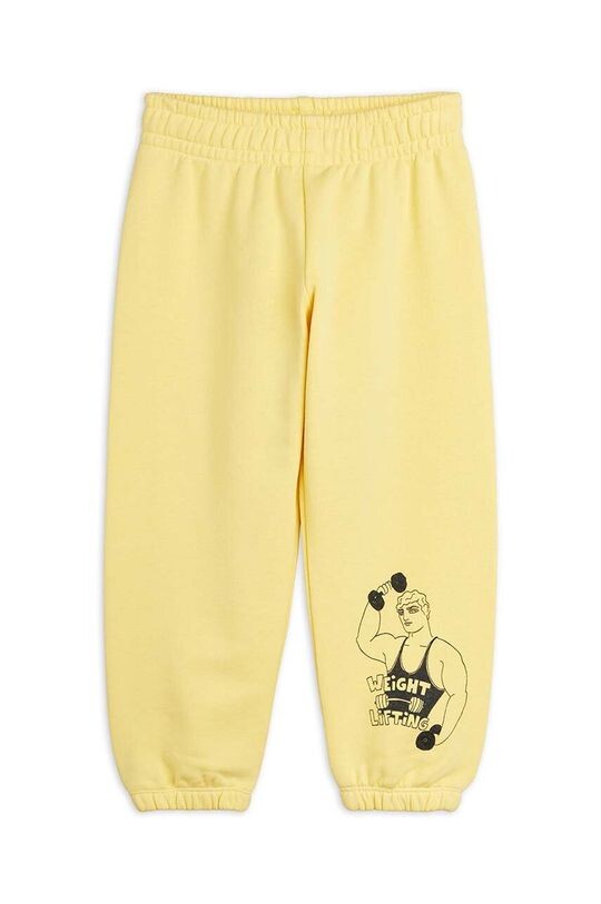 

Mini Rodini Детские хлопковые спортивные штаны Тяжелая атлетика, желтый