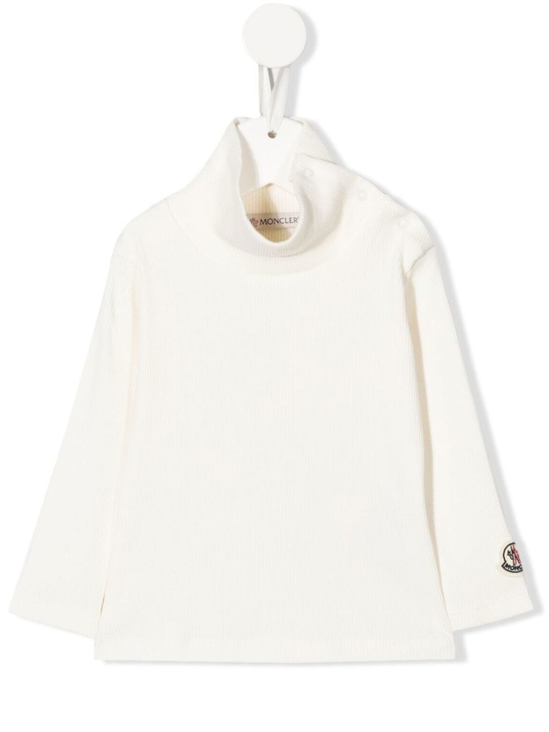 

Футболка в рубчик с нашивкой Moncler Enfant, белый