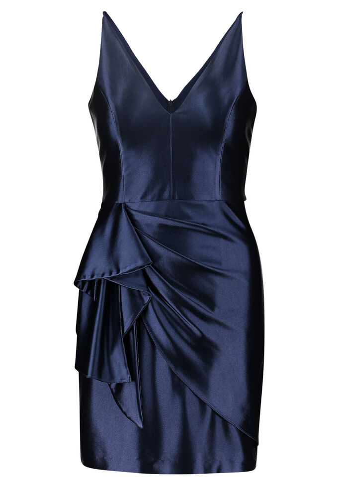 Вечернее платье с воланом Vera Mont, синий