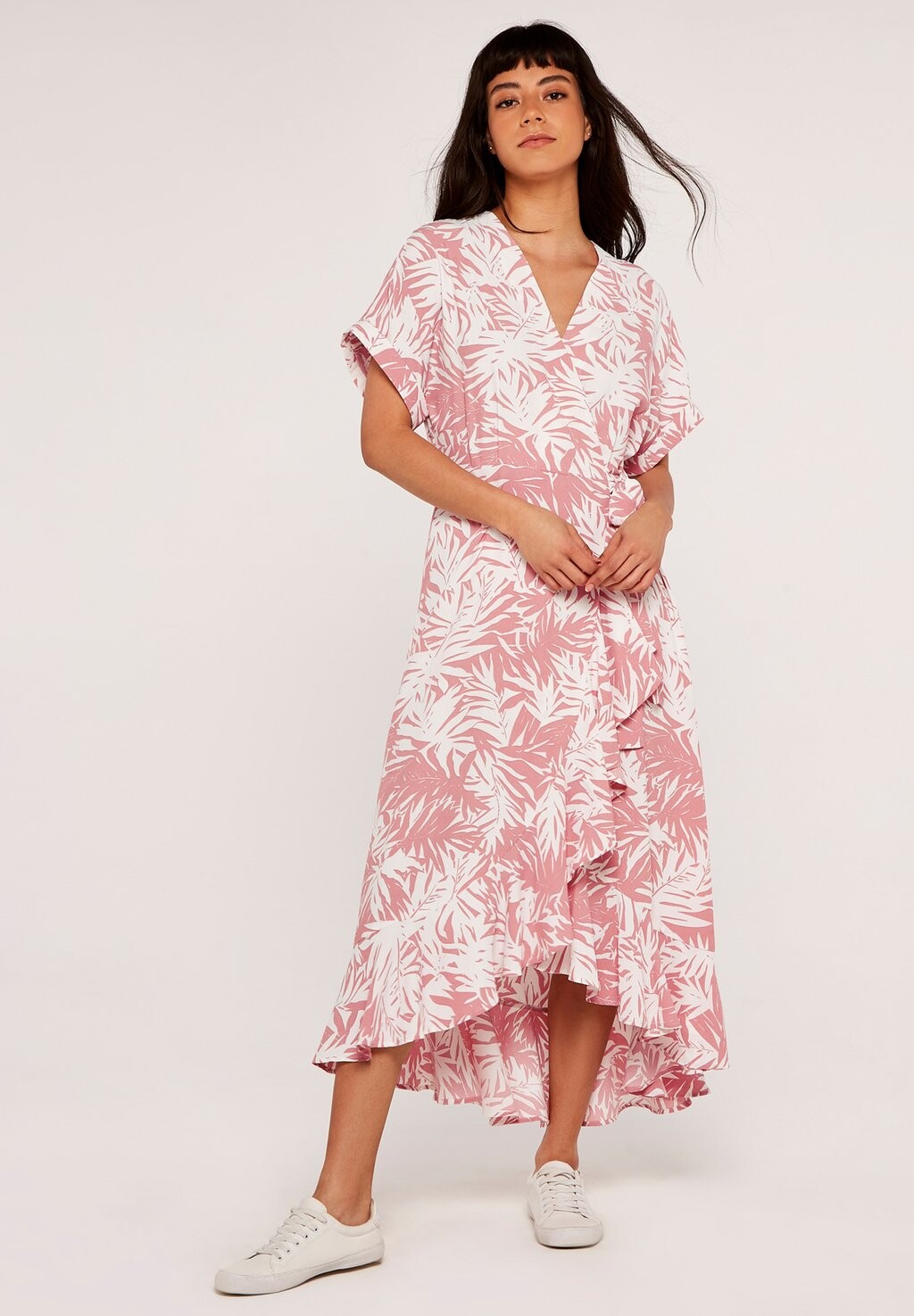 

Платье макси LEAF PRINT Apricot, цвет pink