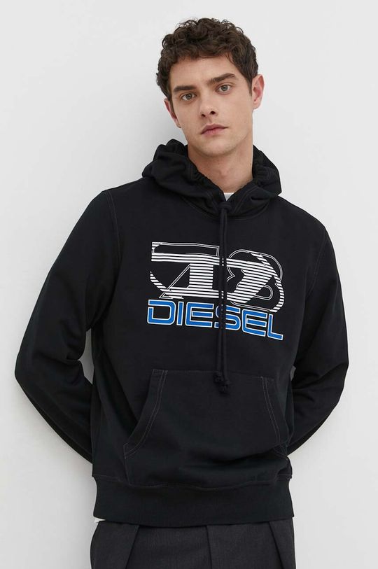 Толстовка Diesel, черный толстовка diesel размер xl черный