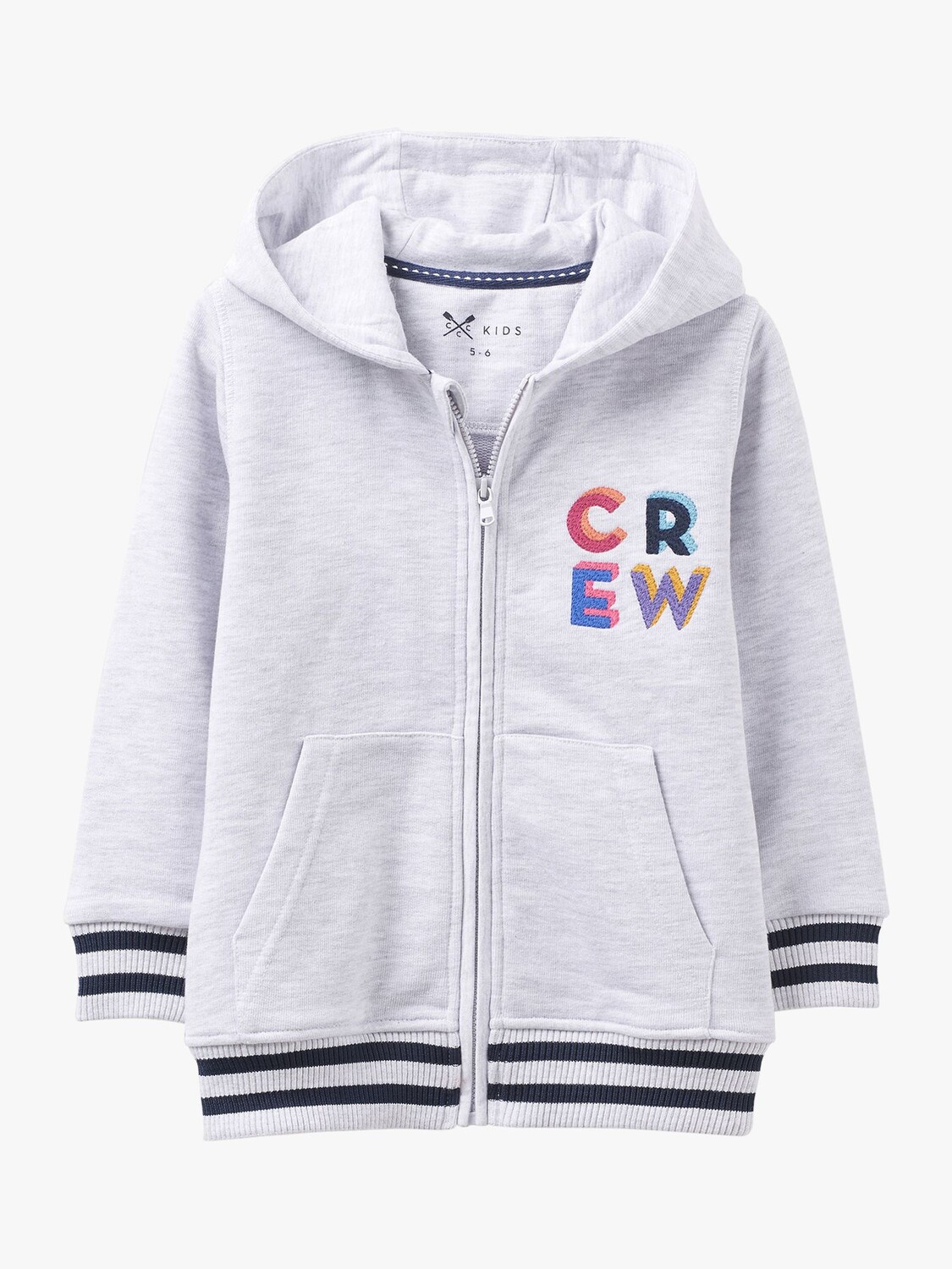 

Детская толстовка на молнии CREW Crew Clothing, серый мергель