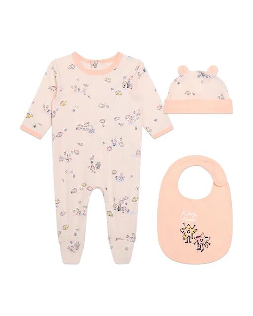 

Хлопковая пижама-тройка для девочки Kenzo Kids, розовый