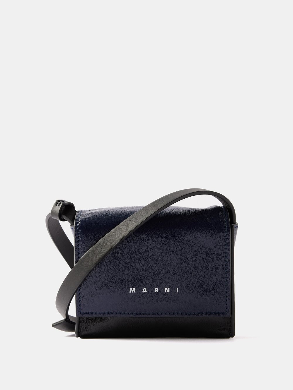 

Мини-кожаная сумка через плечо Marni, черный