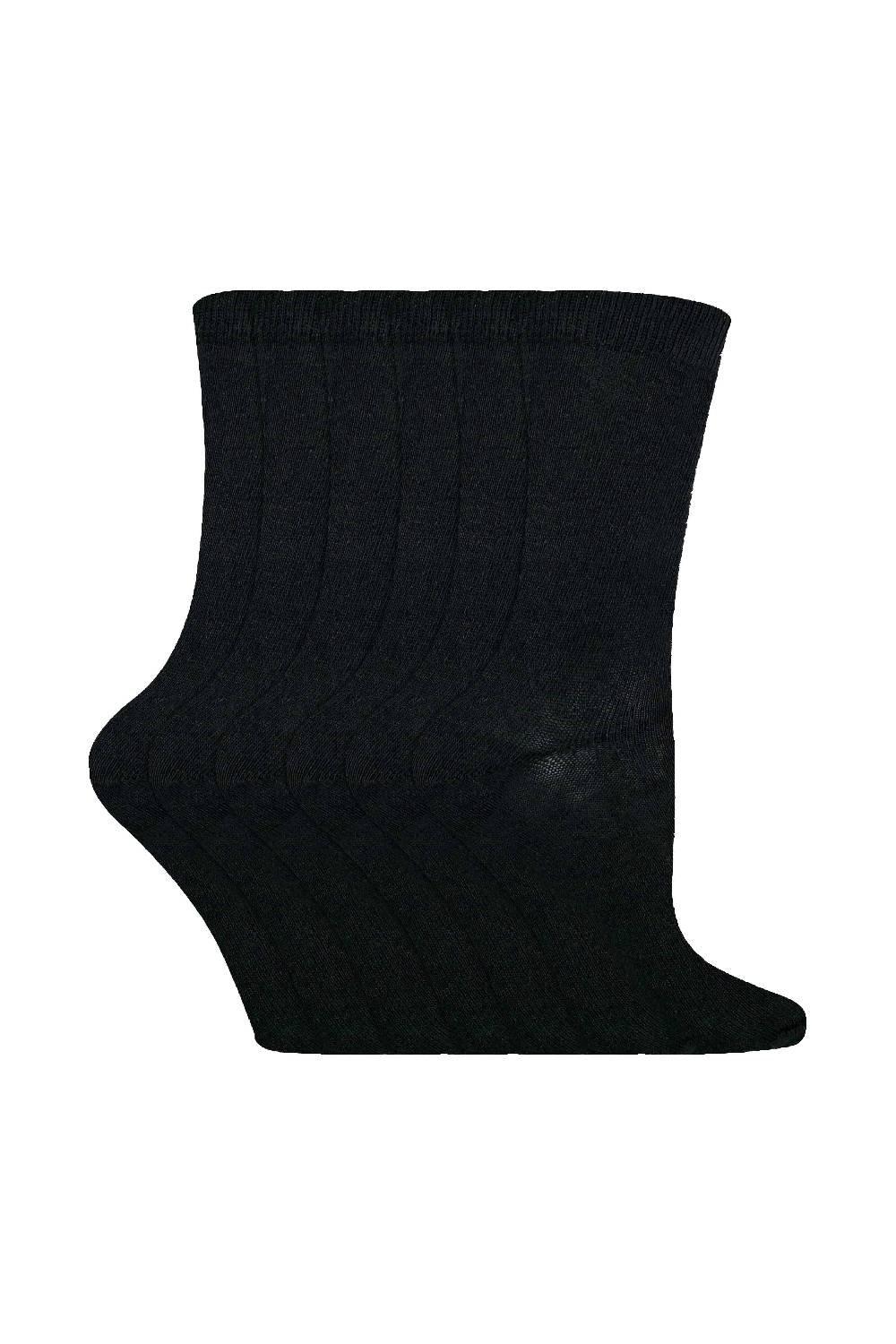 6 пар однотонных повседневных хлопковых носков Sock Snob, черный