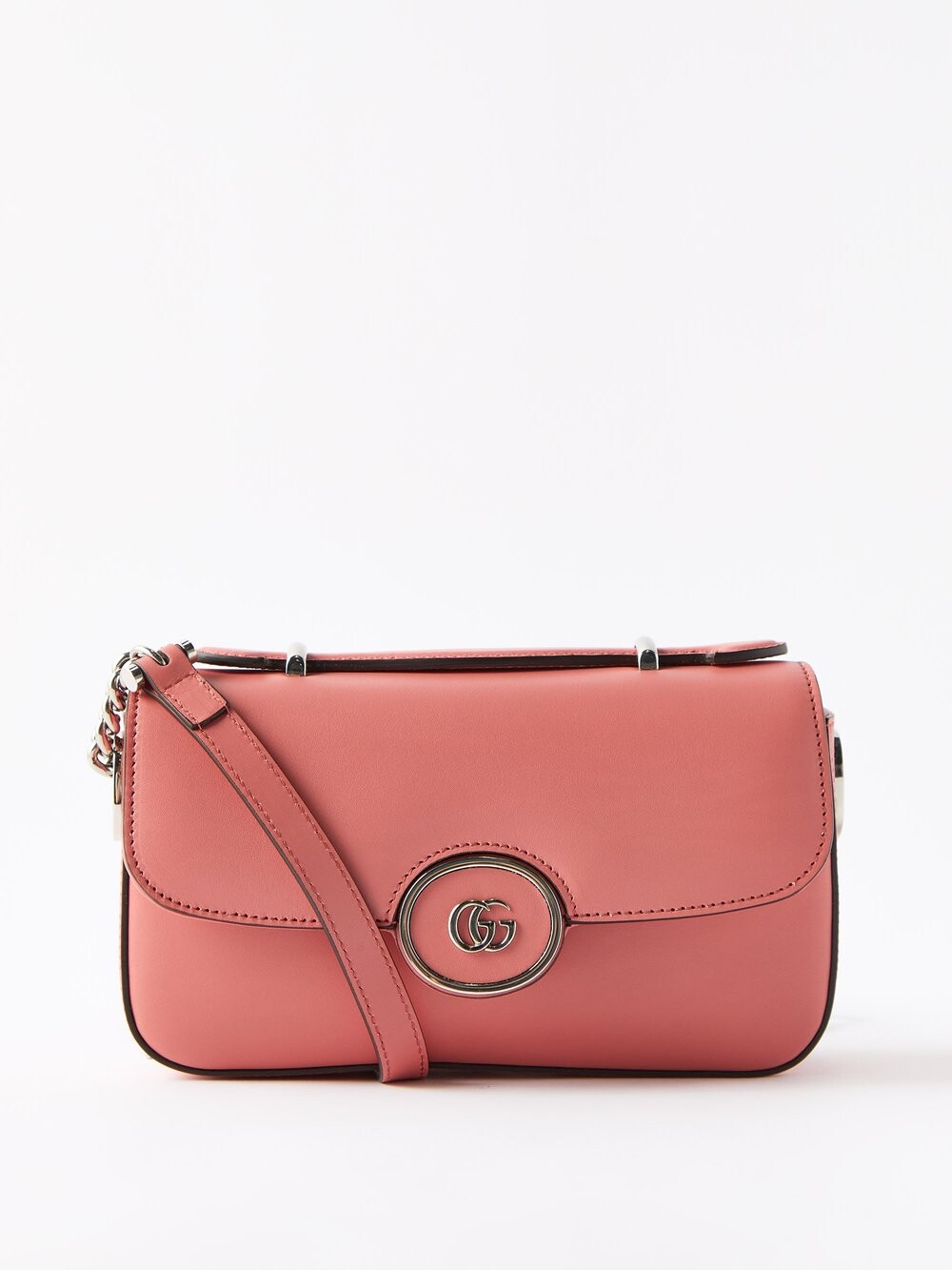 

Миниатюрная кожаная сумка через плечо petite gg Gucci, розовый