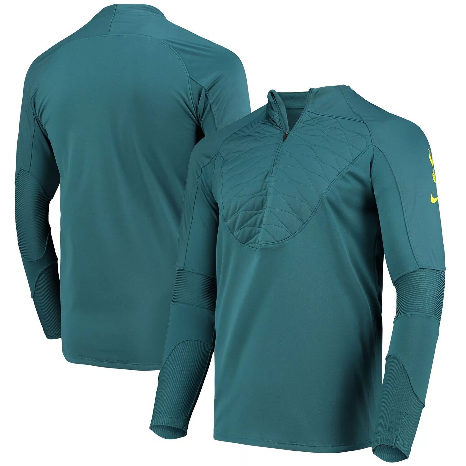 

Мужская темно-бирюзовая куртка Tottenham Hotspur Strike Drill Raglan Performance с молнией четверти Nike, Зеленый