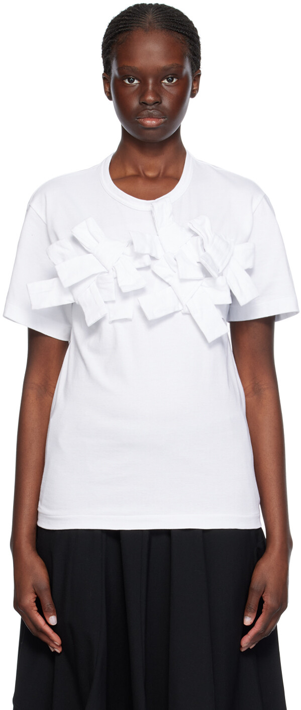 

Белая футболка с бантом Comme Des Garcons